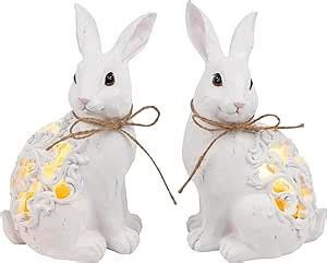 Valery Madelyn Rabbit Garden Ornaments Outdoor Set of 2,。